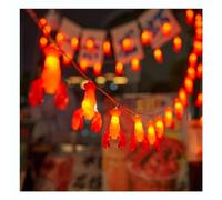 Creative Crayfish Beer Modeling String Lights|Stall Barbecue Night Market Atmosphere Decor Lamps|LED Silver Wire Fairy Lights For Party Birthday Christmas Bedroom Patio,Crayfish,6m(19.6ft)-40LED-USB