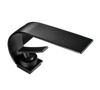 Creative Crescent Moon Curved Faucet for Bathroom - Hot & Cold Waterfall Design, Electroplated for Washbasin & Toilet, Under Basin Fixture