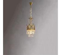 Creative Crown Crystal Lightd Iron BedHead Chandelie 6.30In Tri Color Dimmable Hanging Window Corridor Balcony Decoration Lamplighting Fixture