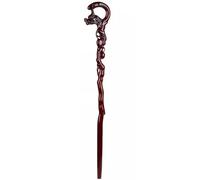 Creative Crutch With Dragon Head Carving, Handmade Walking Stick For The Elderly, One-piece Design(Wood color)
