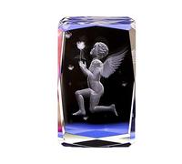 Creative Crystal Angel Statue Figurine Crystal Ornaments Indoor Outdoor Home Garden Decoration Deocor Ornament Wings Angel Sculpture,B Art collection