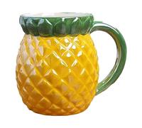 Creative, cute, and minimalist fruit shaped ceramic mugs, microwave oven available, strawberry, grape, pineapple tabletop, personalized coffee cups-Pineapple-301-400ml