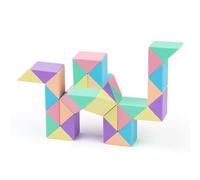 Creative Cute Macaron's Color Scheme Magic Snake Cube Magic Ruler Puzzle Twist Toy (36 Blocks)