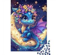 Creative Cute Toddler Dragon Wooden 1000 Pieces Jigsaw Puzzle for Adults Rectangular Puzzle Brain Exercise Challenge Game 1000pcs (75x50cm)