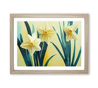 Creative Daffodil Flowers H1022 Framed Print for Living Room Bedroom Home Office Décor, Wall Art Picture Ready to Hang, Oak A2 Frame (64 x 46 cm)
