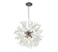 Creative Danon Chaners with Crystal Particle Kit, Modern Restaurant Fireworks Pendant Lights, G9 Socket, Living Room Ceiling Hanging Lamp, Bedroom Lighting Suspension Lamps (Silver 8lights)