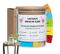 Creative Date Night Jar Glass - All In On-e Relationship Building Kit With Color Coded Activity Cards, For Wedding Showers And Couples, Encourages Regular Date Nights And Shared Experiences
