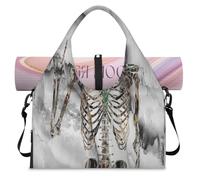 Creative Day of The Dead Sports Duffle Bag with Shoe Compartment Dead Marble Weekend Overnight Bags Tote Cabin Luggage Bag for Gym Yoga Travel