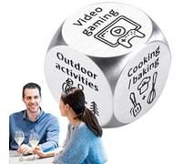 Creative Decision Dice - Stainless Steel Game Toy, Funny Date Night Idea for Couples | Novelty Gift Dice Game for Valentine's Day, Party Fun Choice Maker for
