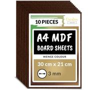 Creative Deco 10 x A4 MDF Board Sheet Brown | 300 x 210 x 3mm Wood