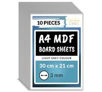 Creative Deco 10 x A4 MDF Board Sheet Grey | 300 x 210 x 3mm Wood