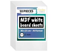 Creative Deco 10 x A4 MDF Board Sheet White | 300 x 210 x 3mm Wood