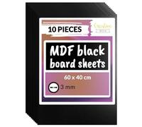 Creative Deco 10 x Black MDF Board Sheet | 600 x 400 x 3 mm | Wooden Blank for Drawing, Home Decor, Art and Craft, Painting, DIY Projects, Laser Cutter, Pyrography
