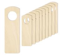 Creative Deco 10 x Round Wooden Door Hanger Sign Plywood Cutouts | 15x5cm | Plain, Unpainted & Unfinished Blank Shapes Plaques | Craft Tag for Home, Arts & Crafts, Pyrography, Decoupage, DIY