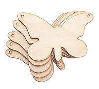 Creative Deco 10 x Wooden Butterfly Shape Plywood Cutouts | 9.5x7.5cm | Plain Unpainted Blank Plaques Ornament Tags Wood Slices to Hang & Decorate | Arts & Crafts Painting Decoupage DIY Pyrography
