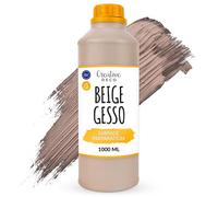 Creative Deco 1L Beige Gesso Acrylic Primer | Paint Undercoat Medium | Paint Base for Paper, Glass, Wood, Concrete | Professional Painting Surface Preparation | Non-Yellowing