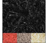 Creative Deco 200g Black Paper Gift Filling Material | Straw for Parcels | Shredded Paper | Decorative Packaging Material for Christmas | COMES IN A BLUE BAG