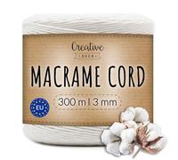 Creative Deco Feet Macrame Cord | | Thick 985 White 300m 3mm 15 Twine