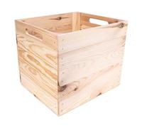 Creative Deco 4 x Large Wooden Storage Box | 33x37x33cm | Suitable for Kallax Shelves | Natural Beige Colour | Comfortable Handles | Vintage Keepsake Chest Wooden Gift Box | Unpainted Wooden Organiser