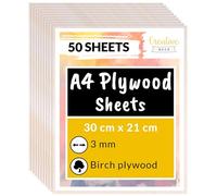Creative Deco 50 x A4 Birch Plywood Sheets | 300 x 210 x 3mm (+/-2mm)