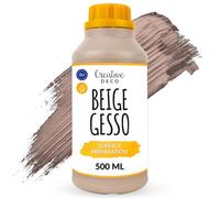 Creative Deco 500ml Beige Gesso Acrylic Primer | Paint Undercoat Medium | Paint Base for Paper, Glass, Wood, Concrete | Professional Painting Surface Preparation | Non-Yellowing