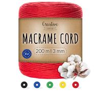 Creative Deco Feet Macrame Cord | | Thick | 656 Red 200m 3mm 15 Twine