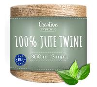 Creative Deco 985 Feet Jute Twine Rope String Natural Brown | 300 m Garden