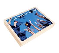 Creative Deco A4 Personalised Wooden Storage Box Flat | 34x25.3x5.3 (+/-1) cm | Your Photo/Logo | with Hinged Lid | Storing Files Documents & Valuables in the Office or Bedroom | Jewellery Box