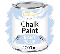 Creative Deco Baby Blue Chalk Paint for Furniture | 1L | Light Blue & Matte Finish | Smooth Touch for Interior | Quick Dry | Furniture & Wood Paint