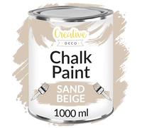 Creative Deco Sand Beige Chalk Paint for Furniture | 1L | Dark Beige Matte & Chalky Finish | Smooth Touch for Interiors | Quick Dry | Taupe Furniture Paint Wood Paint for Renovation & Decoration