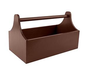 Creative Deco Brown Wooden Toolbox Storage Box with Handle | 34 x 18 x 20.5 cm (+/- 0.5 cm) | Natural Wood Tool Box | Tool Bag Garage Craft Storage | Gift Box