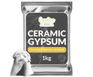 Creative Deco Ceramic Plaster | 1 kg | Casting Compound | White Foundry Powder | Plaster for Casting & for Modeling Crafts | Odorless