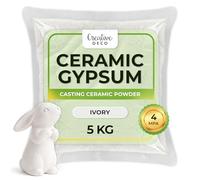 Creative Deco Ceramic Plaster | 5 kg | Casting Compound | Ivory White Foundry Powder | Plaster for Casting & for Modeling Crafts | Odorless