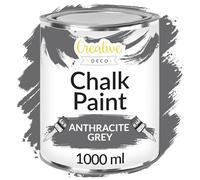 Creative Deco Dark Grey Chalk Paint for Furniture | 1L | Deep Grey Stone