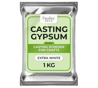 Creative Deco Extra White Casting Powder 1 kg | Casting Plaster | Relief Casting Powder, Modelling Plaster for Detailed Reliefs | For Modelling | Durable, Air-Drying