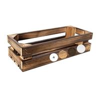 Creative Deco Flamed Wooden Crate with Handles