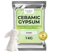 Creative Deco Ivory Casting Powder 1 kg | Ceramic Casting Plaster | Relief Casting Powder, Modelling Plaster for Decoration, Crafts, Art Projects | For Modelling | Quick-Drying