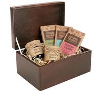 Creative Deco Large Brown Plain Wooden Storage Box with Lid | 30x20x14cm (+/-1 cm) | Hinged Lid | Gift Christmas Xmas Box Kitchen Storage | ROUGH & UNSANDED Wood Keepsake Memory Craft Chest