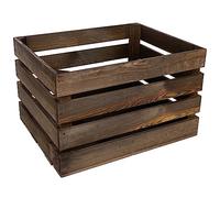 Creative Deco Large Brown Wooden Crate with Handles | 50x40x30cm | Keepsake Chest Wooden Storage Box Wooden Crates Gift Box | Vintage Farmhouse Display Basket