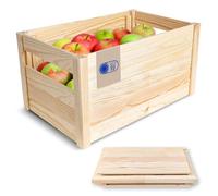 Creative Deco Wooden Folding Crate 46 x 29.5 x 23.5 cm | Simple and Tool-free Assembly | Fruit and Vegetable Storage Box | Storage for Gifts, Toys | Decorative Box