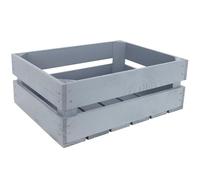 Creative Deco Large Grey Wooden Crate with Handles | 40x30x15cm | Keepsake Chest Wooden Storage Box Wooden Crates Gift Box | Vintage Farmhouse Display Basket