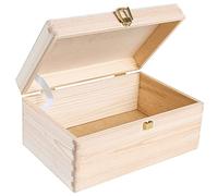 Creative Deco Large Plain Wooden Storage Box | 30 x 20 x 14 cm (+/-1 cm)