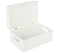 Creative Deco Wooden Storage Box, Solid Pine 30x20x14 White