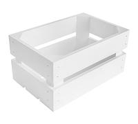 Creative Deco Large White Wooden Crate With Handles | 30x20x15cm | Keepsake Chest Storage Box Gift Box | Vintage Farmhouse Display Basket