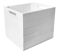 Creative Deco Large Wooden Storage Box | 33x37x33cm | Suitable for Kallax Shelves | White Colour | Comfortable Handles | Vintage Keepsake Chest Gift Box | Wooden Organiser