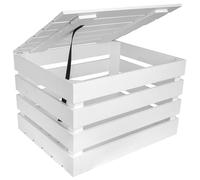 Creative Deco Large Wooden Storage Box | 50 x 40 x 30 cm | with Hinged Lid