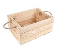Creative Deco Large Wooden Storage Box Jute Handles | 33.5x24x14.5cm