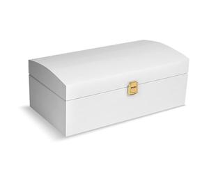 Creative Deco Large Wooden Storage Box White with Lid | 34.5 x 18 x 13.8 cm