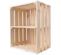 Creative Deco Large Wooden Storage Box with Shelf | 50 x 40 x 30 cm | Natural Beige Colour | Vintage Keepsake Chest Wooden Storage Box Gift Box | Plain & Unpainted