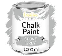 Creative Deco Light Chalk Paint | 1L | Soft Grey Matte & Chalky Finish | Smooth Touch Furniture Paint for Interiors & Wood | Quick Dry